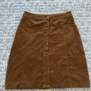 Ellison Brown Corduroy A-Line Skirt